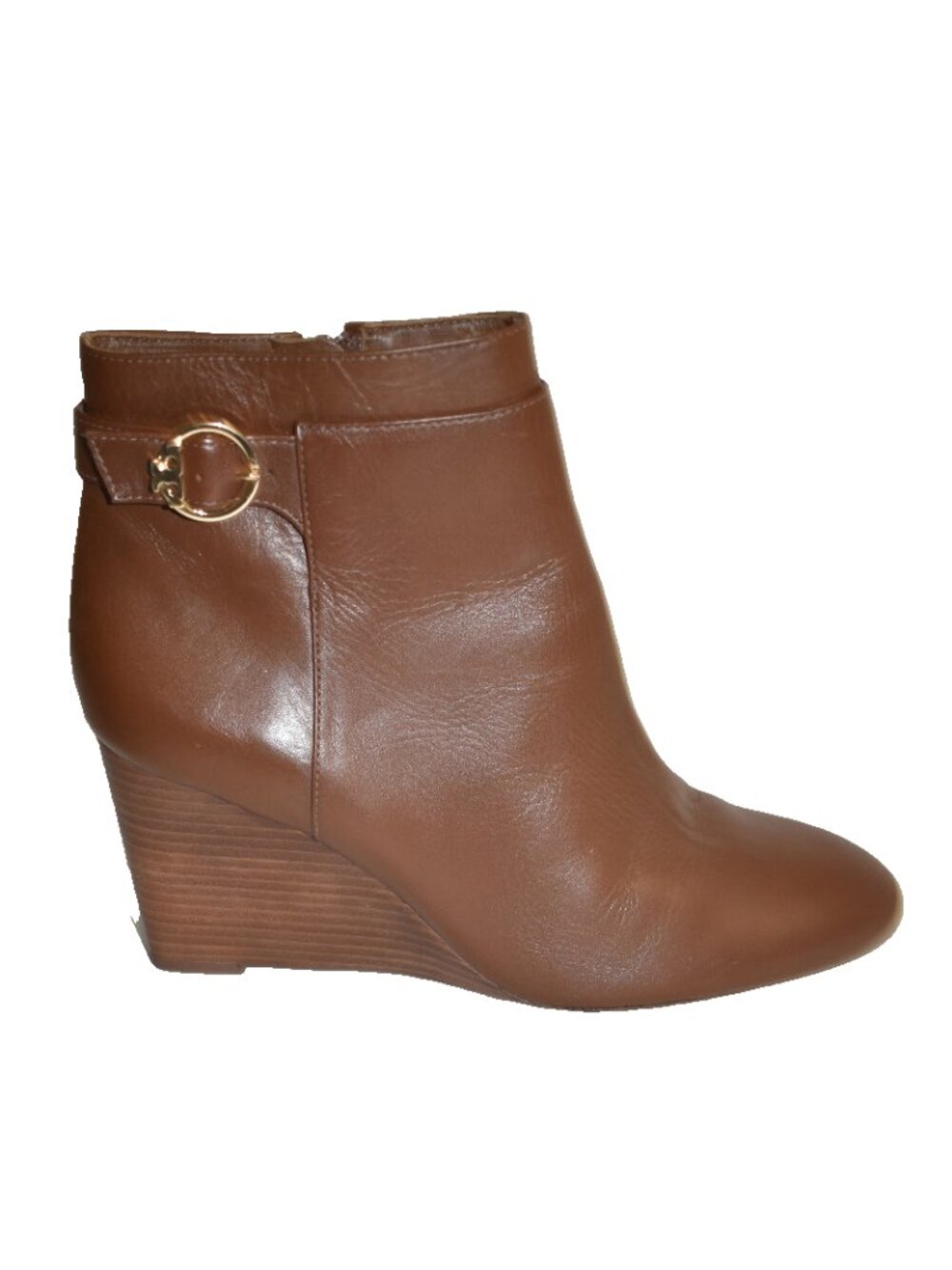 New! Tory Burch Sophia Wedge Heel Bootie Brown Size 11 DD34